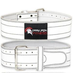 Dark Iron Fitness Weight Lifting Belt for Men & Women White New L-XL